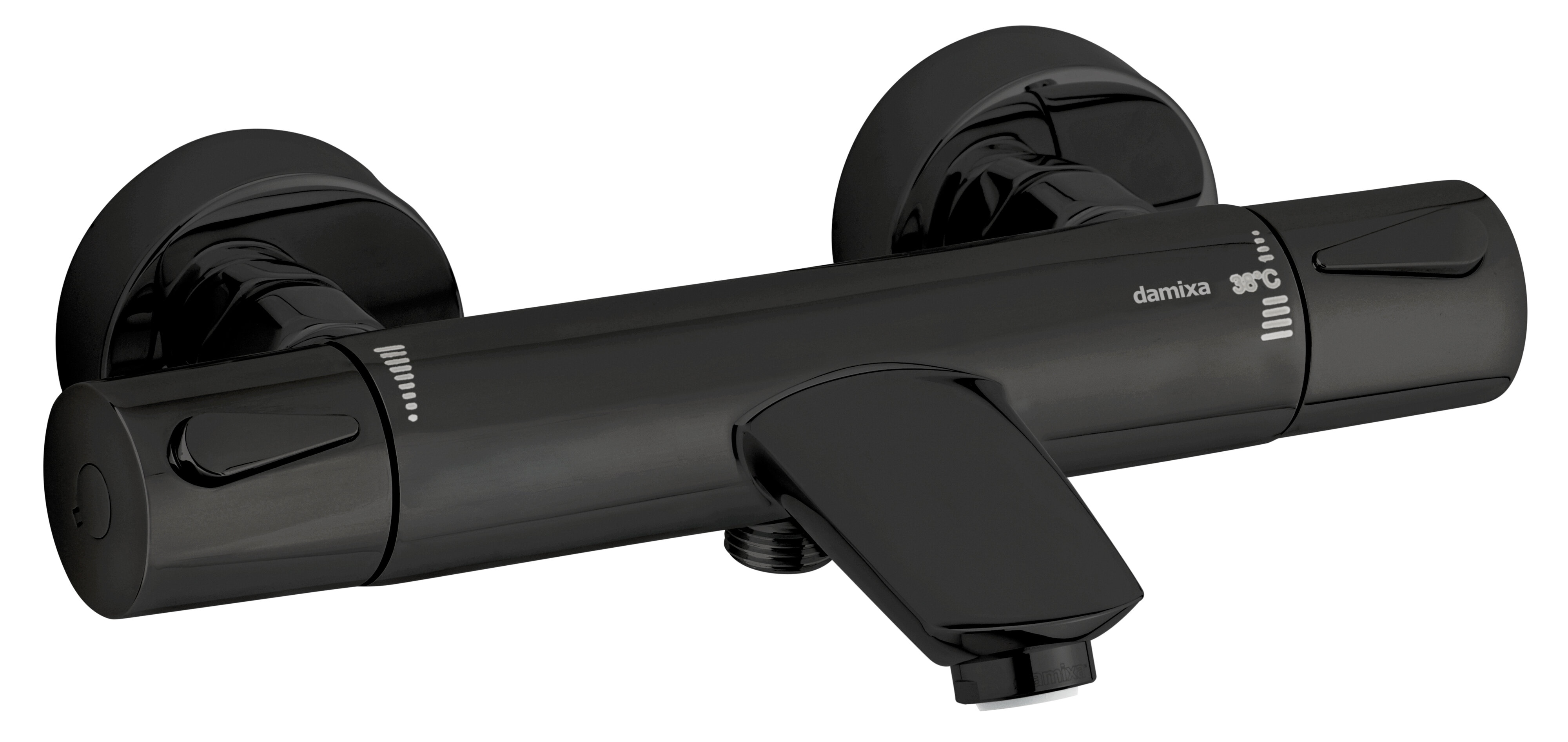 Silhouet Matt black Thermostatic Bath/Shower Mixer