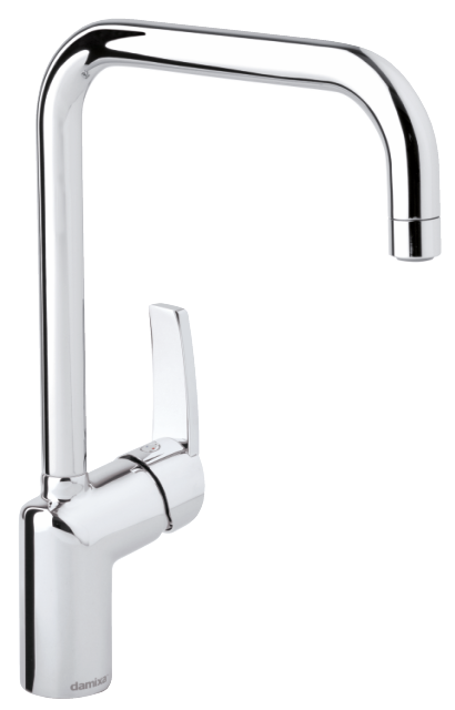 One-grip kitchen mixer in chrome made by Damixa