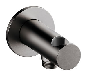 Armatura podtynkowa Przyłącze ścienne węża prysznicowego z uchwytem na słuchawkę prysznicową  (Szczotkowany grafit PVD)